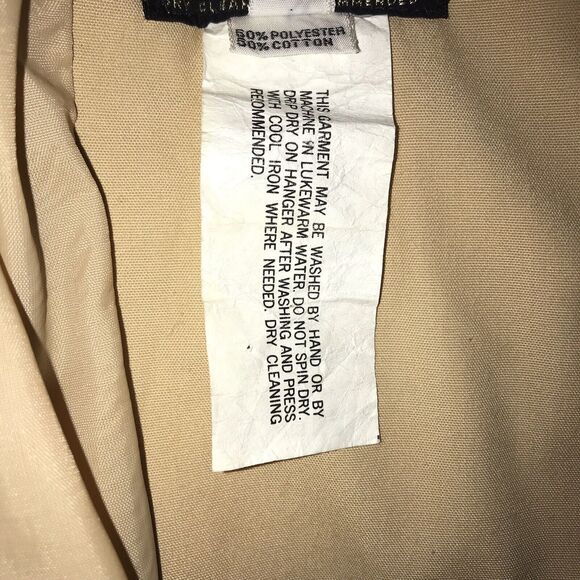 Samuel Martin Long Sleeve Button Up Rainwear Coat Tan Womens Size 12 Made In USA - Picture 4 of 11